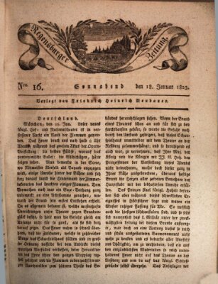 Regensburger Zeitung Samstag 18. Januar 1823