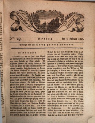 Regensburger Zeitung Montag 3. Februar 1823