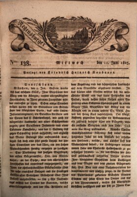 Regensburger Zeitung Mittwoch 11. Juni 1823