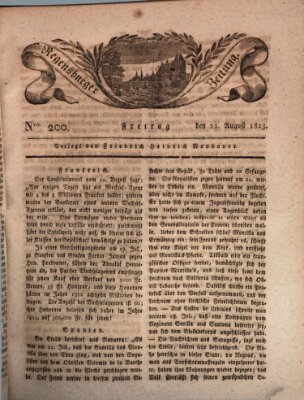 Regensburger Zeitung Freitag 22. August 1823