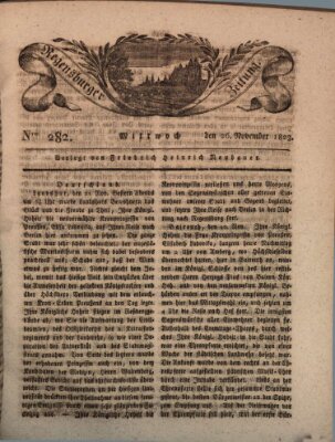 Regensburger Zeitung Mittwoch 26. November 1823