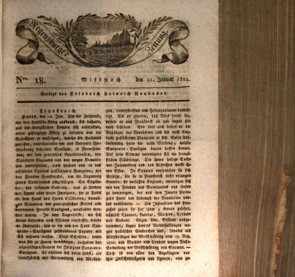 Regensburger Zeitung Mittwoch 21. Januar 1824