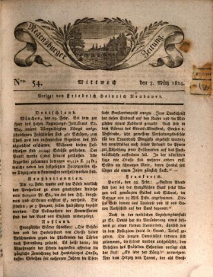 Regensburger Zeitung Mittwoch 3. März 1824