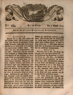 Regensburger Zeitung Dienstag 3. August 1824