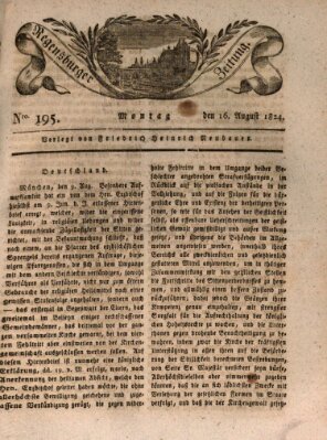 Regensburger Zeitung Montag 16. August 1824