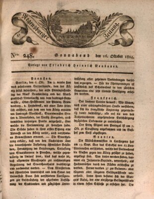 Regensburger Zeitung Samstag 16. Oktober 1824