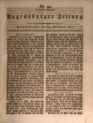 Regensburger Zeitung Samstag 19. Februar 1825