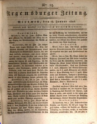 Regensburger Zeitung Mittwoch 18. Januar 1826