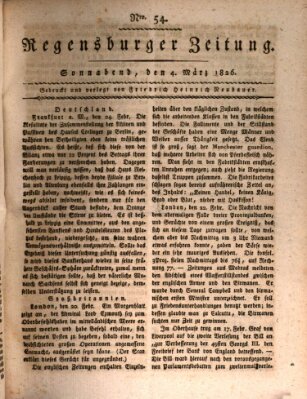 Regensburger Zeitung Samstag 4. März 1826