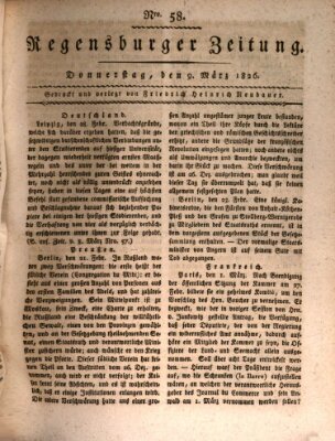 Regensburger Zeitung Donnerstag 9. März 1826