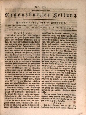 Regensburger Zeitung Samstag 22. Juli 1826