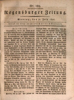 Regensburger Zeitung Montag 31. Juli 1826