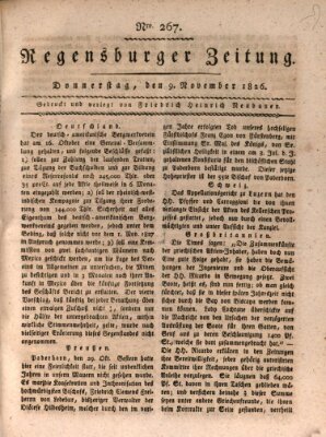 Regensburger Zeitung Donnerstag 9. November 1826