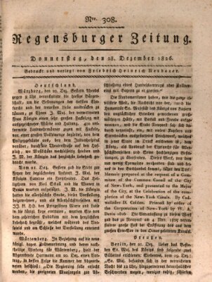 Regensburger Zeitung Donnerstag 28. Dezember 1826