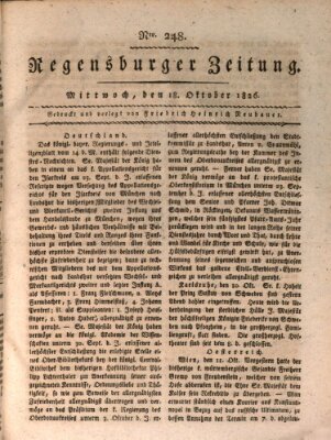 Regensburger Zeitung Mittwoch 18. Oktober 1826
