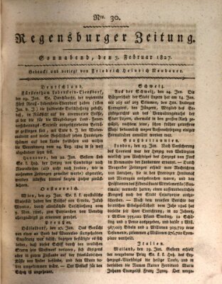 Regensburger Zeitung Samstag 3. Februar 1827
