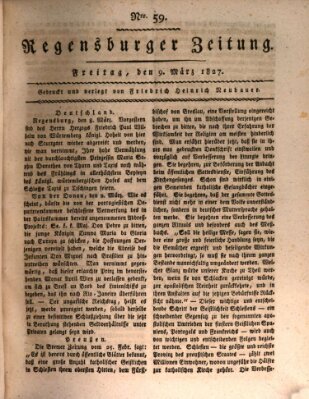 Regensburger Zeitung Freitag 9. März 1827