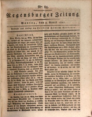 Regensburger Zeitung Montag 9. April 1827