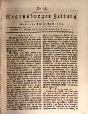 Regensburger Zeitung Montag 23. April 1827