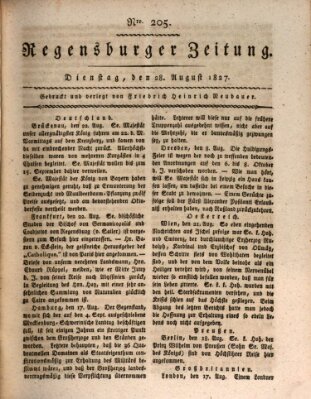 Regensburger Zeitung Dienstag 28. August 1827