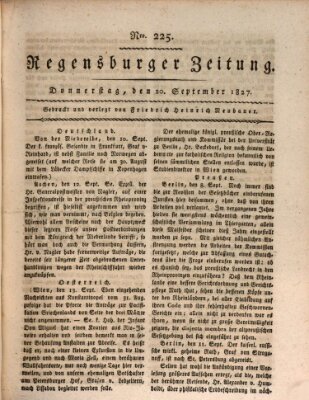 Regensburger Zeitung Donnerstag 20. September 1827