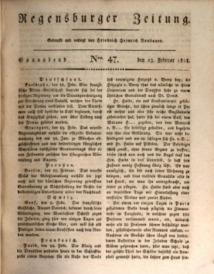 Regensburger Zeitung Samstag 23. Februar 1828