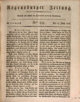 Regensburger Zeitung Mittwoch 25. Juni 1828