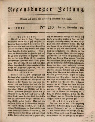 Regensburger Zeitung Dienstag 11. November 1828