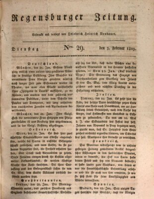 Regensburger Zeitung Dienstag 3. Februar 1829