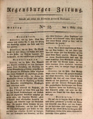 Regensburger Zeitung Montag 2. März 1829