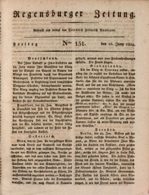 Regensburger Zeitung Freitag 26. Juni 1829
