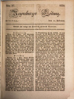 Regensburger Zeitung Freitag 12. Februar 1830