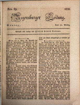 Regensburger Zeitung Montag 22. März 1830
