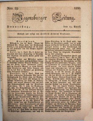 Regensburger Zeitung Donnerstag 15. April 1830