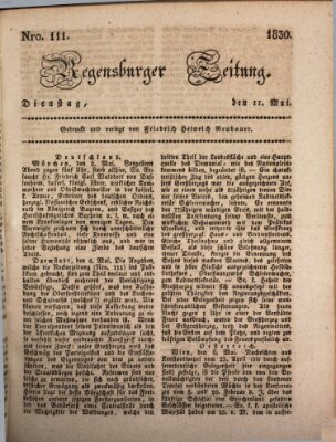 Regensburger Zeitung Dienstag 11. Mai 1830