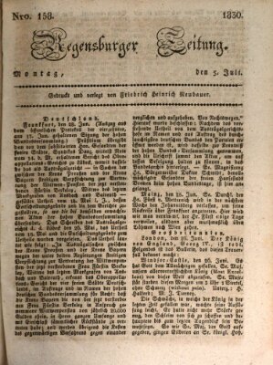 Regensburger Zeitung Montag 5. Juli 1830