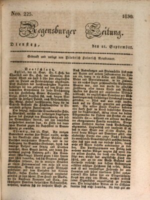 Regensburger Zeitung Dienstag 21. September 1830