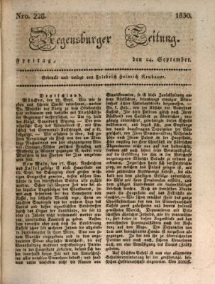 Regensburger Zeitung Freitag 24. September 1830