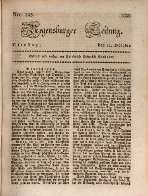 Regensburger Zeitung Dienstag 12. Oktober 1830