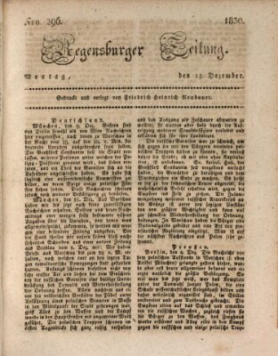 Regensburger Zeitung Montag 13. Dezember 1830