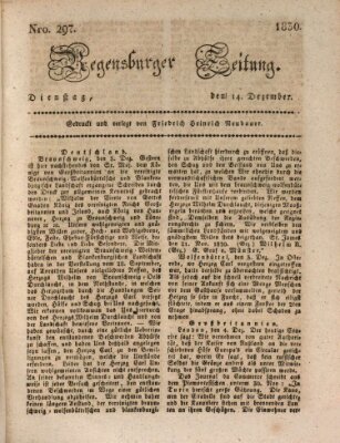 Regensburger Zeitung Dienstag 14. Dezember 1830