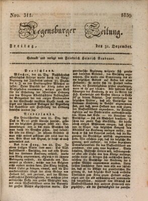 Regensburger Zeitung Freitag 31. Dezember 1830