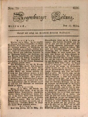 Regensburger Zeitung Mittwoch 23. März 1831