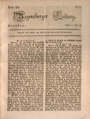 Regensburger Zeitung Dienstag 5. April 1831