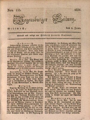Regensburger Zeitung Mittwoch 8. Juni 1831