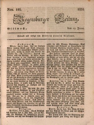 Regensburger Zeitung Mittwoch 15. Juni 1831