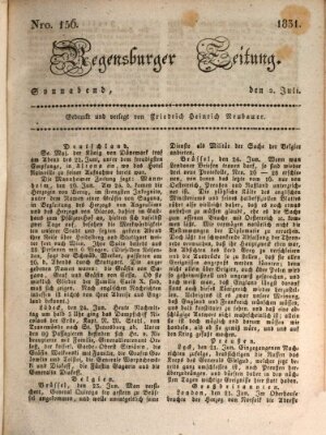 Regensburger Zeitung Samstag 2. Juli 1831