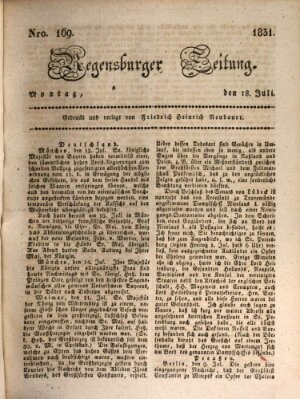 Regensburger Zeitung Montag 18. Juli 1831