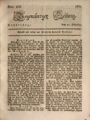 Regensburger Zeitung Donnerstag 27. Oktober 1831