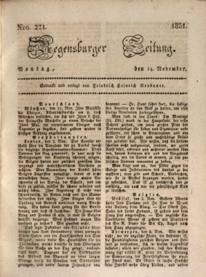 Regensburger Zeitung Montag 14. November 1831